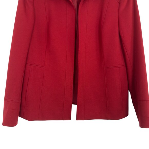 Kasper Womens Red Open-Front Blazer Jacket Size 16 Polyester Blend Long Sleeve - Picture 12 of 16
